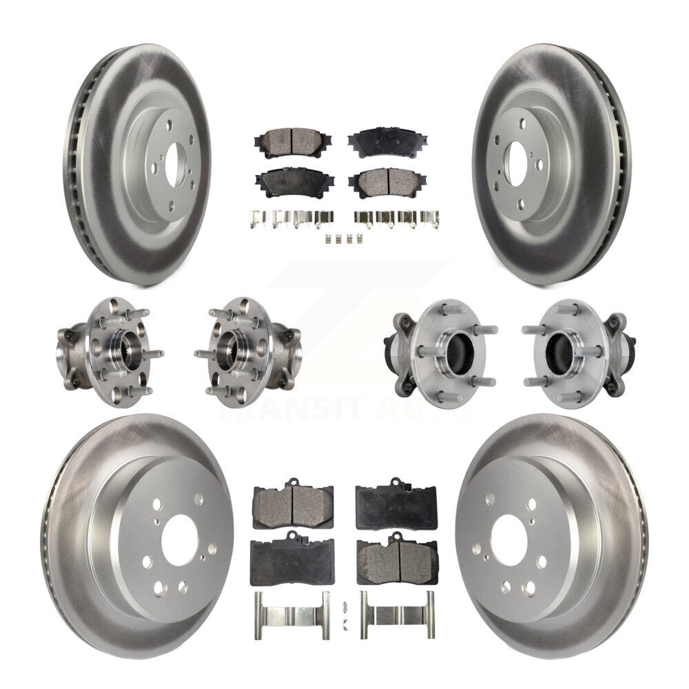 Front Rear Hub Bearing Coated Brake Rotor And Pad Kit (10Pc) For Lexus IS300 IS350 IS200t KBB-133082
