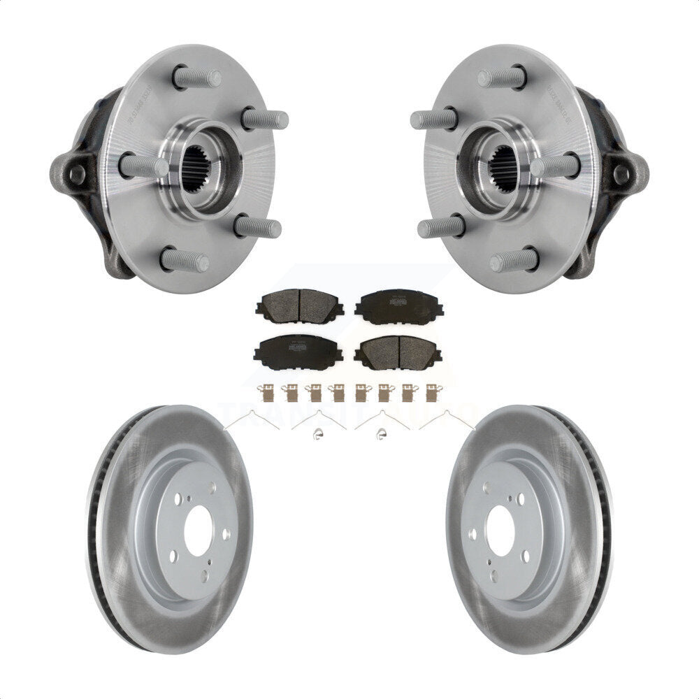 Front Hub Bearing Assembly Coated Disc Brake Rotors And Pads Kit For Toyota RAV4 Venza KBB-133089