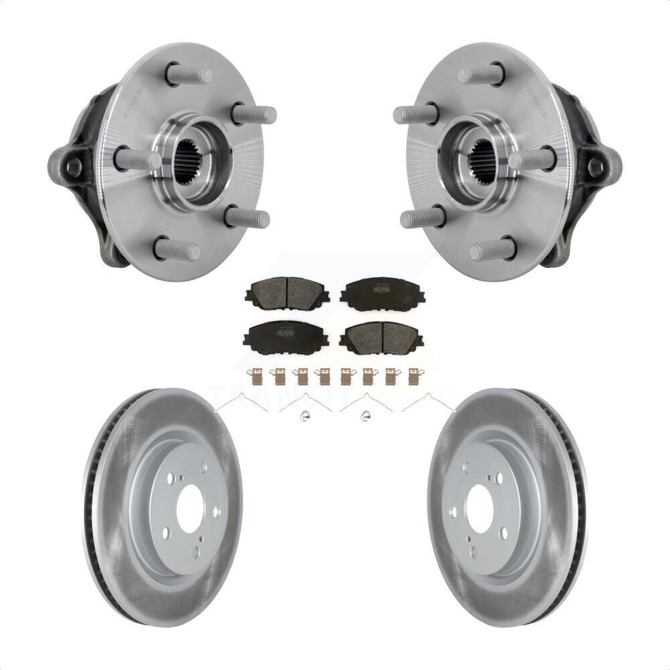 Front Hub Bearing Assembly Coated Disc Brake Rotors And Pads Kit For Toyota RAV4 Venza KBB-133089