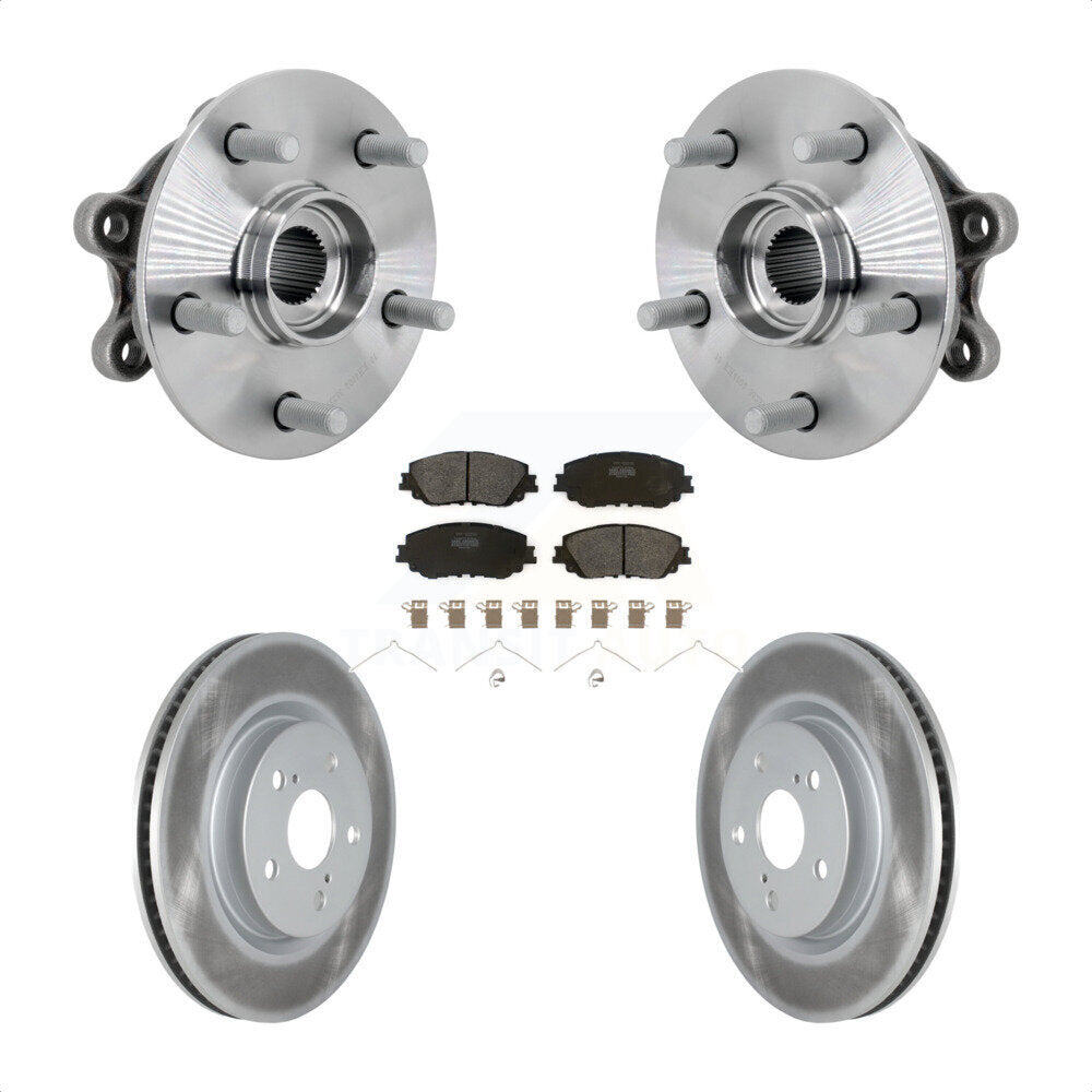 Front Hub Bearing Assembly Coated Disc Brake Rotors And Pads Kit For Toyota RAV4 KBB-133090