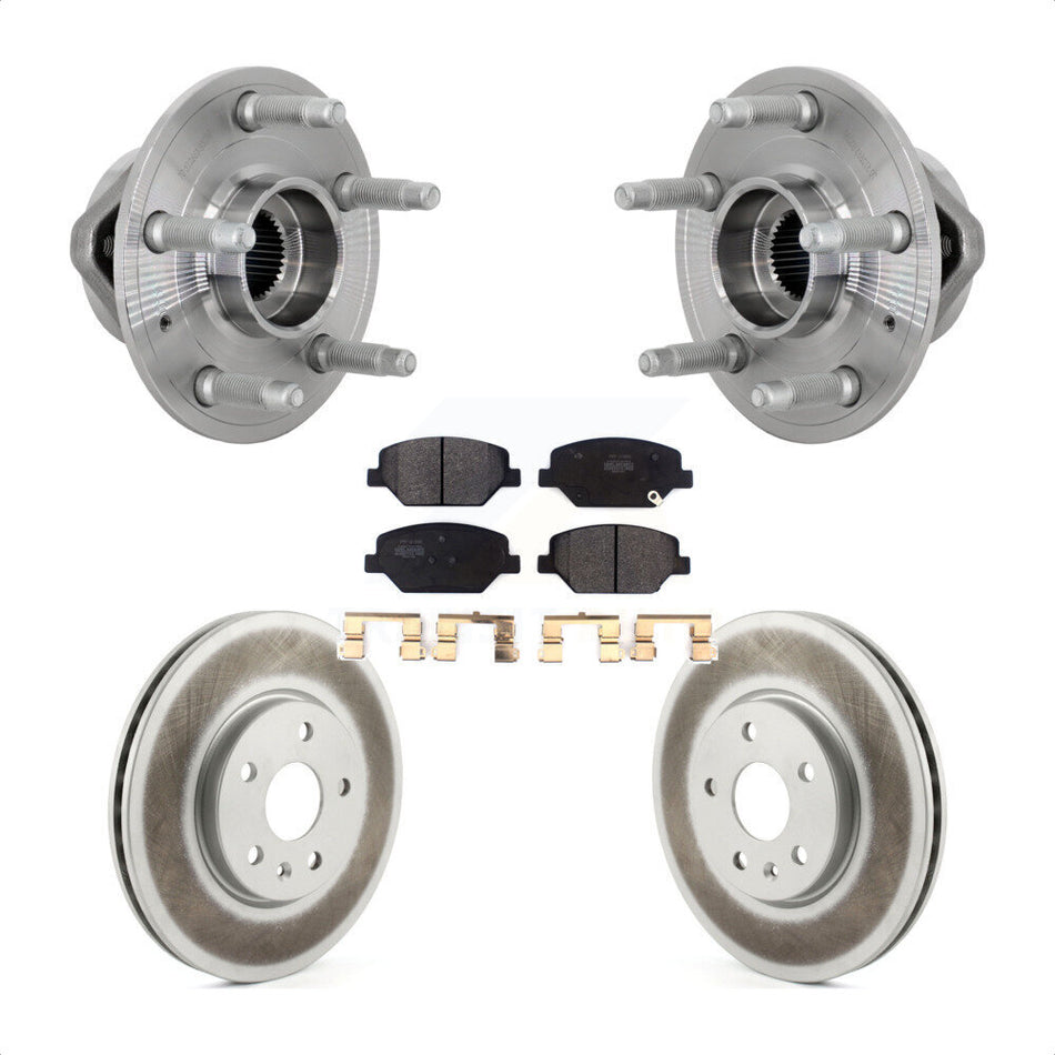 Front Hub Bearing Assembly Coated Disc Brake Rotors And Pads Kit For Buick Envision KBB-133094