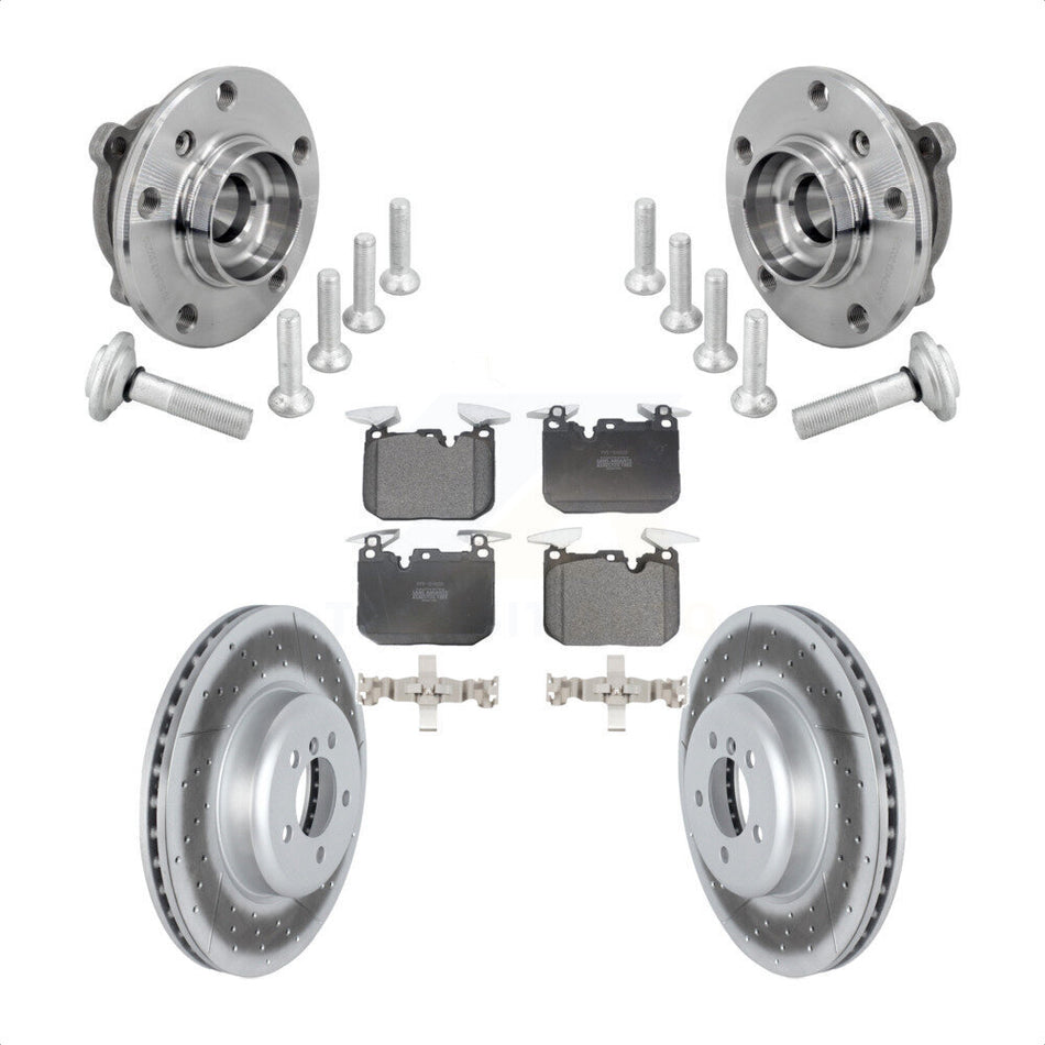 Front Hub Bearing Coated Brake Rotor Pad Kit For BMW 340i xDrive 440i Gran Coupe M240i GT KBB-133095
