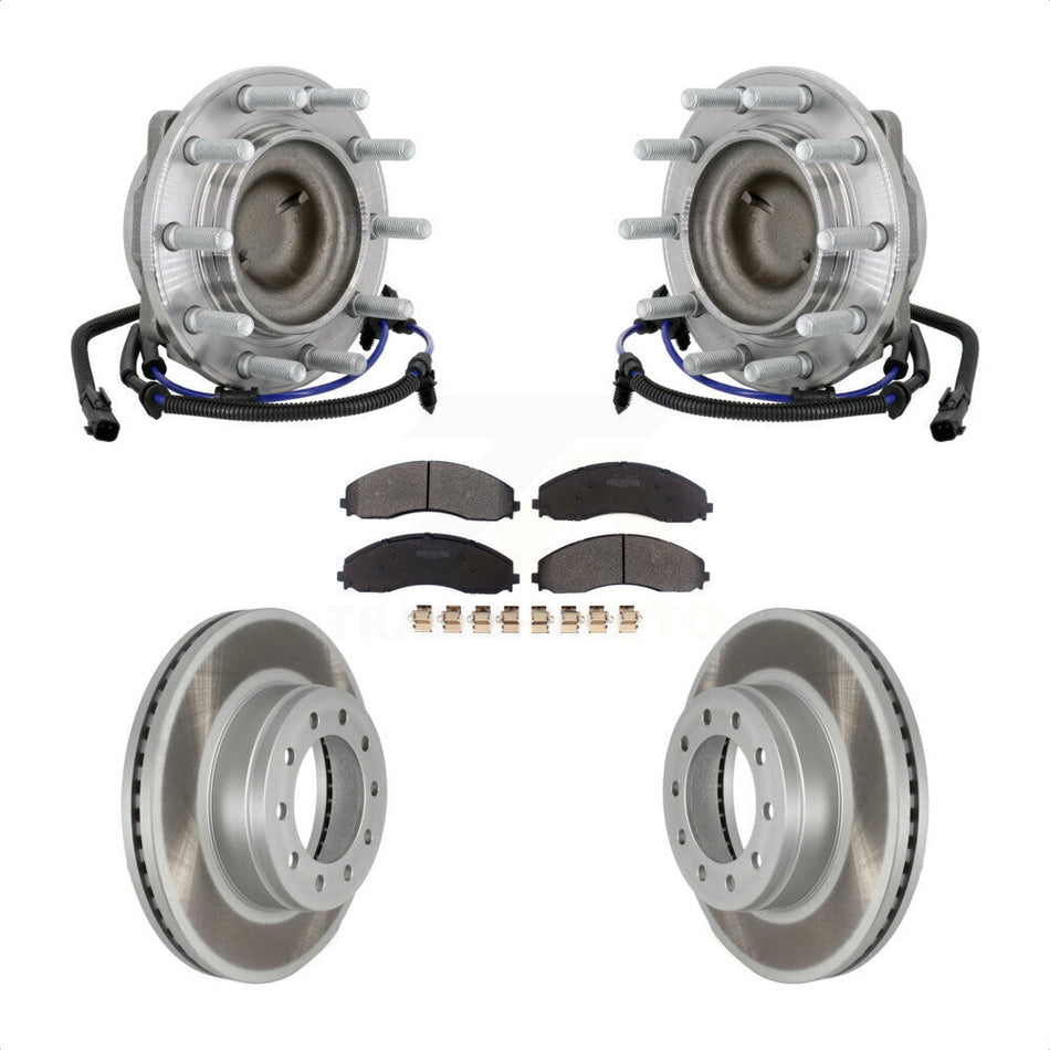 Front Hub Bearing Assembly Coat Brake Rotor Pad Kit For Ford F-450 Super Duty F-550 4 X 2 KBB-133100