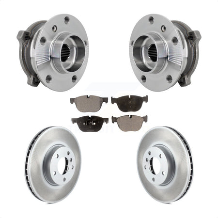 Front Hub Bearing Assembly Coated Brake Rotor And Pad Kit For BMW X5 X6 M12 x 1.25 Thread KBB-133112