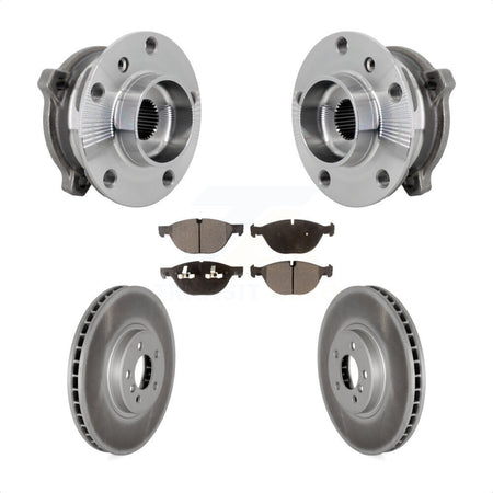 Front Hub Bearing Coated Brake Rotor & Pads Kit For BMW X5 X6 M12 x 1.25 Thread xDrive50i KBB-133114