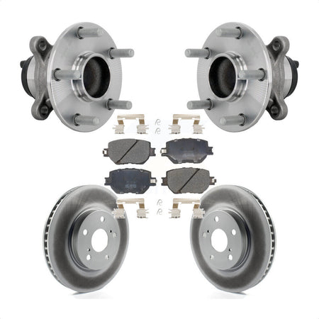 Front Hub Bearing Coated Brake Rotor Pad Kit For 2014 Lexus IS250 Without F Sport Package KBB-133115