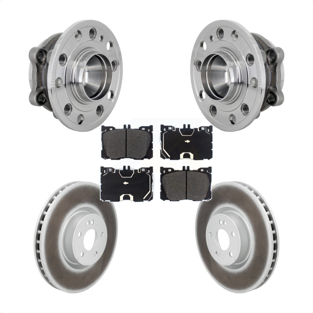 Front Hub Bearing Coated Brake Rotor Pad Kit For Mercedes-Benz E450 E400 E300 E350 CLS450 KBB-133117