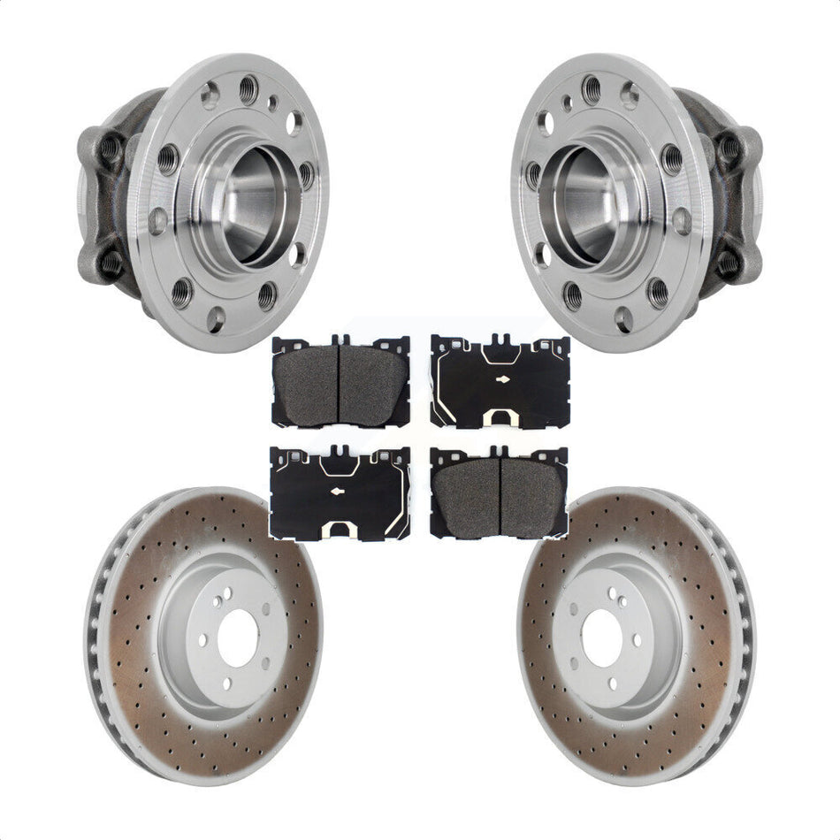 Front Hub Bearing Coated Brake Rotor Pad Kit For Mercedes-Benz E450 E400 E300 E350 CLS450 KBB-133118