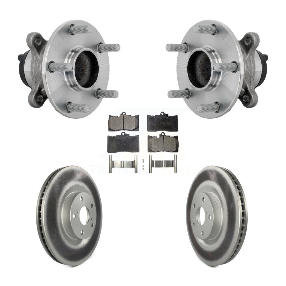Front Hub Bearing Assembly Coated Disc Brake Rotor & Pad Kit For Lexus IS300 IS350 IS200t KBB-133121