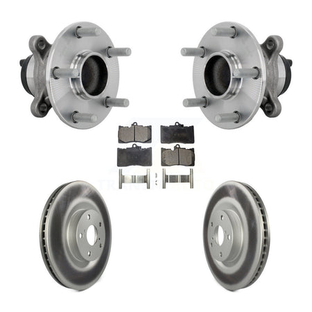 Front Hub Bearing Assembly Coated Disc Brake Rotor & Pad Kit For Lexus IS300 IS350 IS200t KBB-133121