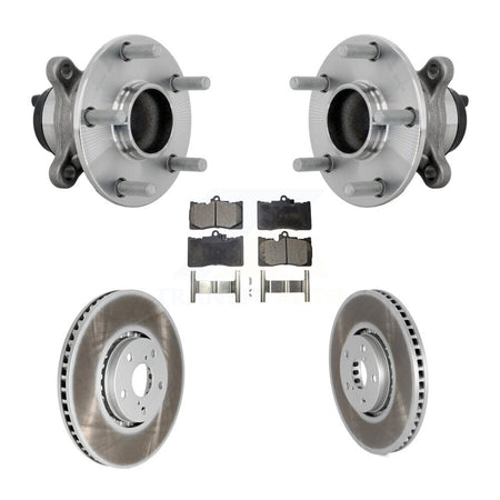 Front Hub Bearing Assembly Coated Disc Brake Rotor & Pad Kit For Lexus IS350 IS300 IS200t KBB-133122