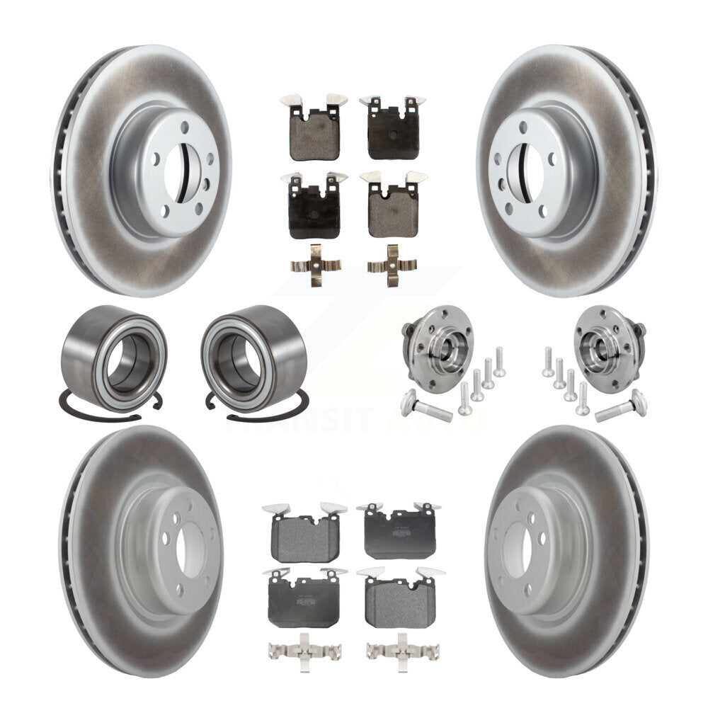 Front Rear Hub Bearing Coated Disc Brake Rotor & Pad Shoe Kit (10Pc) For BMW M240i xDrive KBB-133128