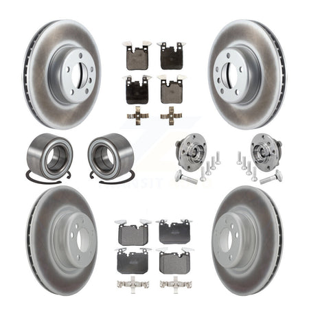 Front Rear Hub Bearing Coated Disc Brake Rotor & Pad Shoe Kit (10Pc) For BMW M240i xDrive KBB-133128