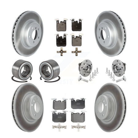 Front Rear Hub Bearing Coated Disc Brake Rotor & Pad Shoe Kit (10Pc) For BMW M240i xDrive KBB-133129