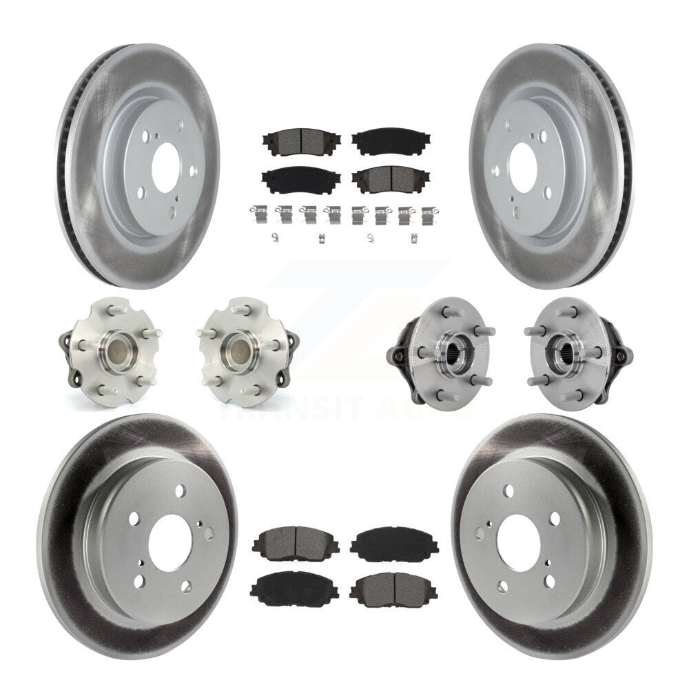 Front Rear Hub Bearings Coated Disc Brake Rotors And Pads Kit (10Pc) For Toyota RAV4 KBB-133173