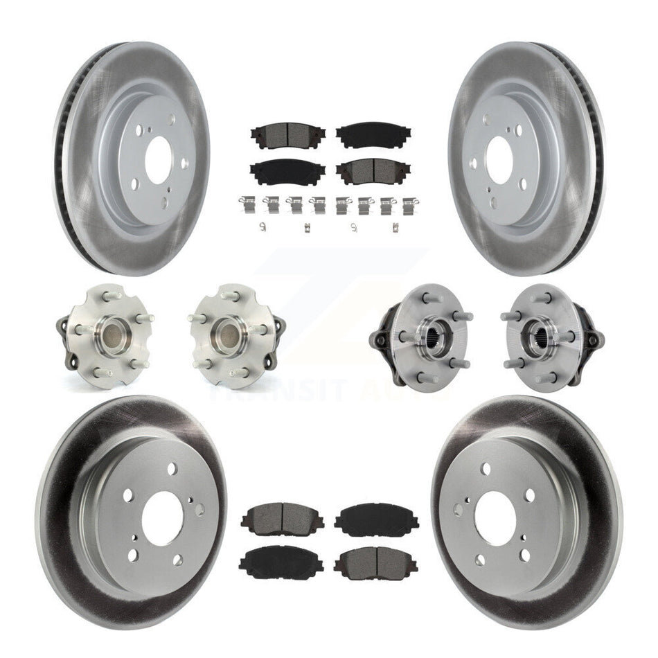 Front Rear Hub Bearings Coated Disc Brake Rotors And Pads Kit (10Pc) For Toyota RAV4 KBB-133173