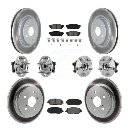 Front Rear Hub Bearings Coated Disc Brake Rotors And Pads Kit (10Pc) For Toyota RAV4 KBB-133174