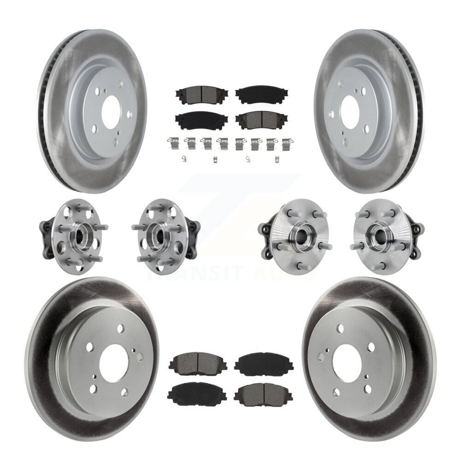 Front Rear Hub Bearings Coated Disc Brake Rotors And Pads Kit (10Pc) For Toyota RAV4 KBB-133174