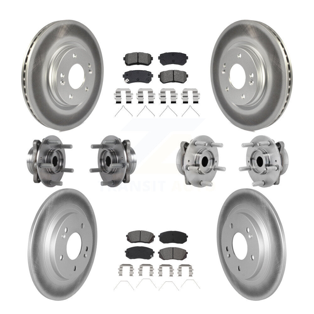 Front Rear Hub Bearing Coated Disc Brake Rotor Pad Kit (10Pc) For Hyundai Kona Kia Seltos KBB-133179