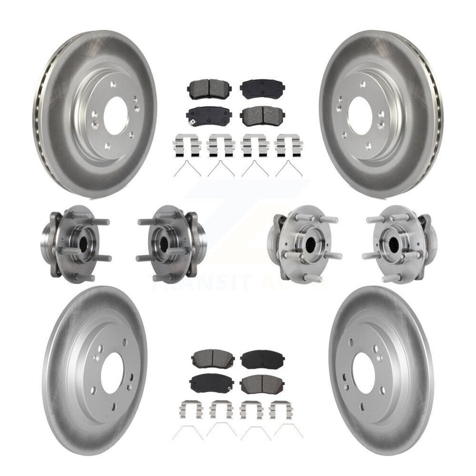 Front Rear Hub Bearing Coated Disc Brake Rotor Pad Kit (10Pc) For Hyundai Kona Kia Seltos KBB-133179