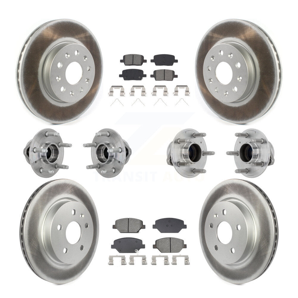 Front Rear Hub Bearings Coated Disc Brake Rotors And Pads Kit (10Pc) For Chevrolet Camaro KBB-133183