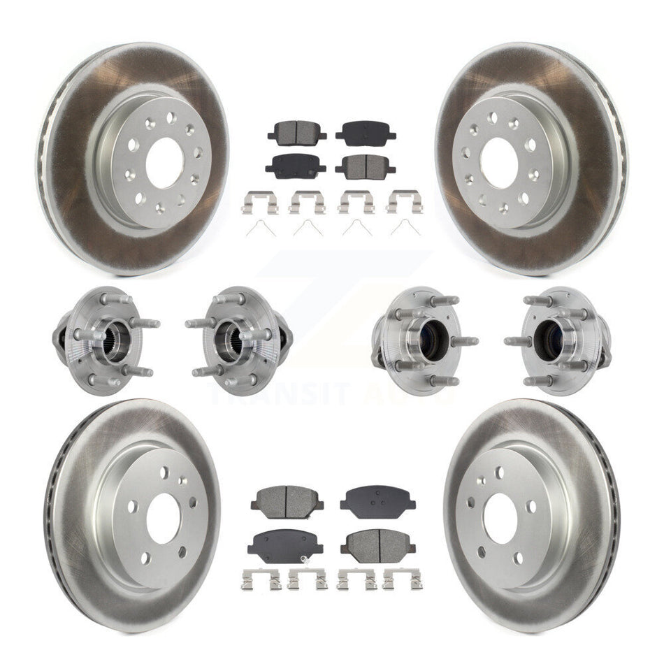 Front Rear Hub Bearings Coated Disc Brake Rotors And Pads Kit (10Pc) For Chevrolet Camaro KBB-133183