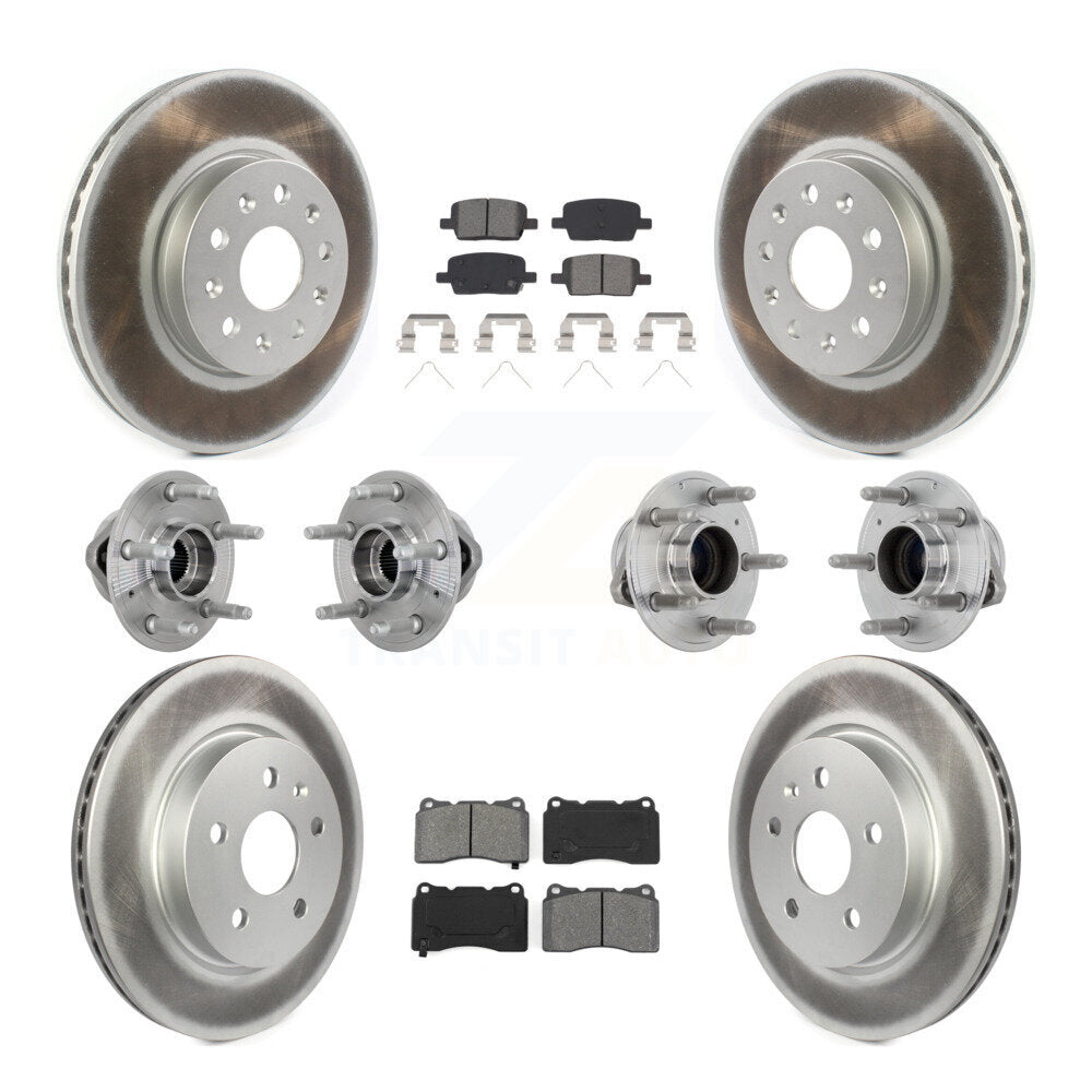 Front Rear Hub Bearing Coat Brake Rotor Pads Kit (10Pc) For Chevrolet Camaro Cadillac CT6 KBB-133184