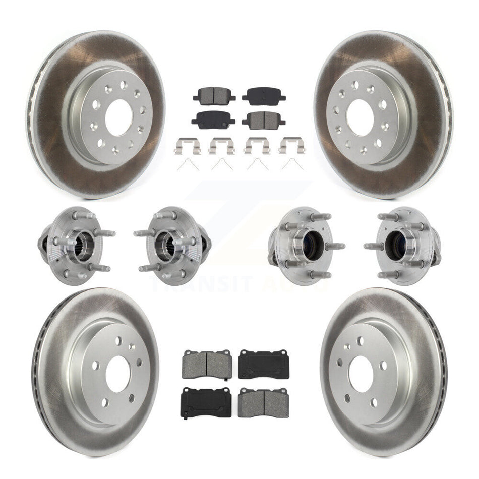 Front Rear Hub Bearing Coat Brake Rotor Pads Kit (10Pc) For Chevrolet Camaro Cadillac CT6 KBB-133184