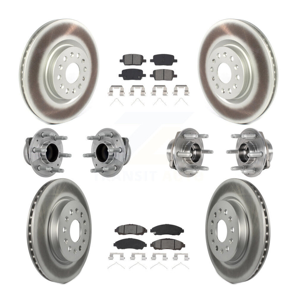 Front Rear Hub Bearing Coat Brake Rotor Pad Kit (10Pc) For Cadillac XT5 Buick Enclave XT6 KBB-133185
