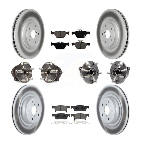 Front Rear Hub Bearing Coated Disc Brake Rotor Pad Kit (10Pc) For 2019-2022 Subaru Ascent KBB-133188