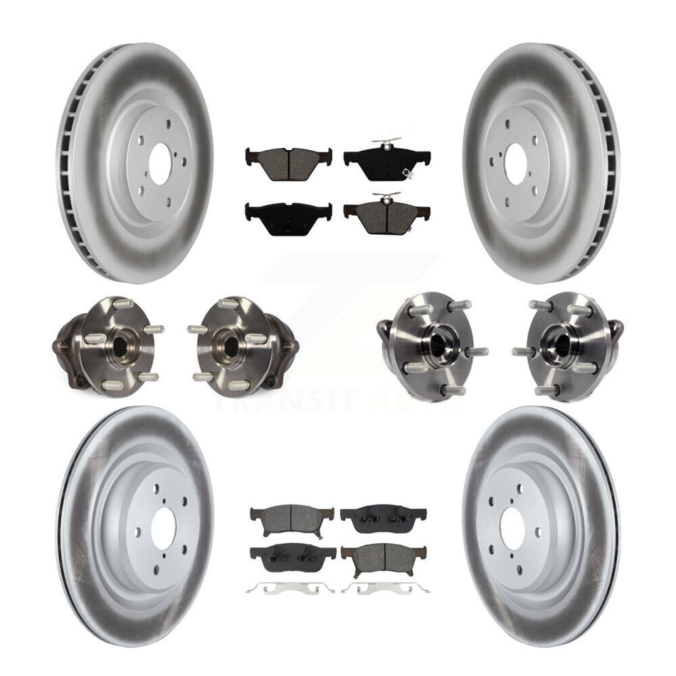 Front Rear Hub Bearing Coated Disc Brake Rotor Pad Kit (10Pc) For 2019-2022 Subaru Ascent KBB-133188