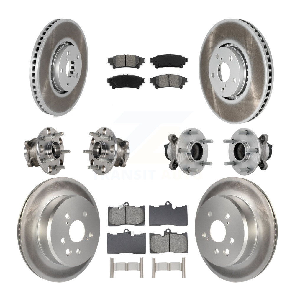 Front Rear Hub Bearing Coated Brake Rotor And Pad Kit (10Pc) For Lexus IS350 IS300 IS200t KBB-133202