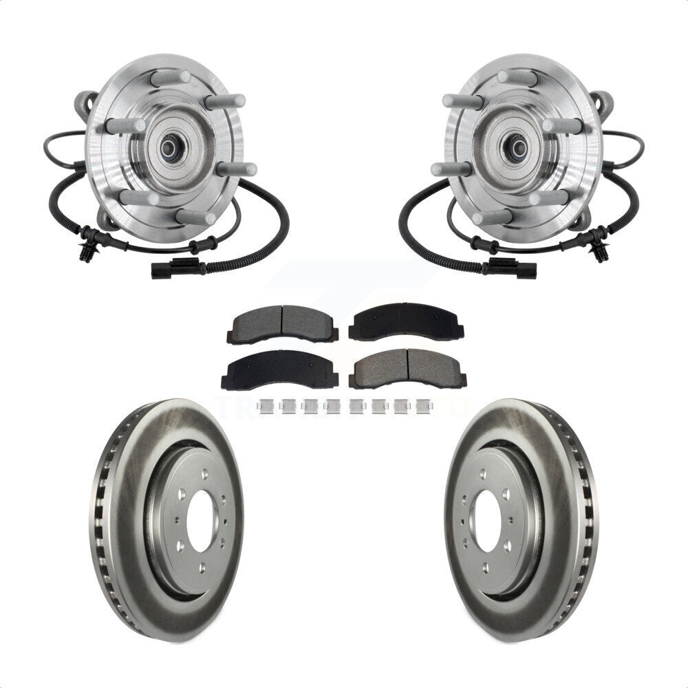 Front Hub Bearing Assembly Coated Brake Rotor And Pad Kit For 2018-2020 Ford F-150 Raptor KBB-133208