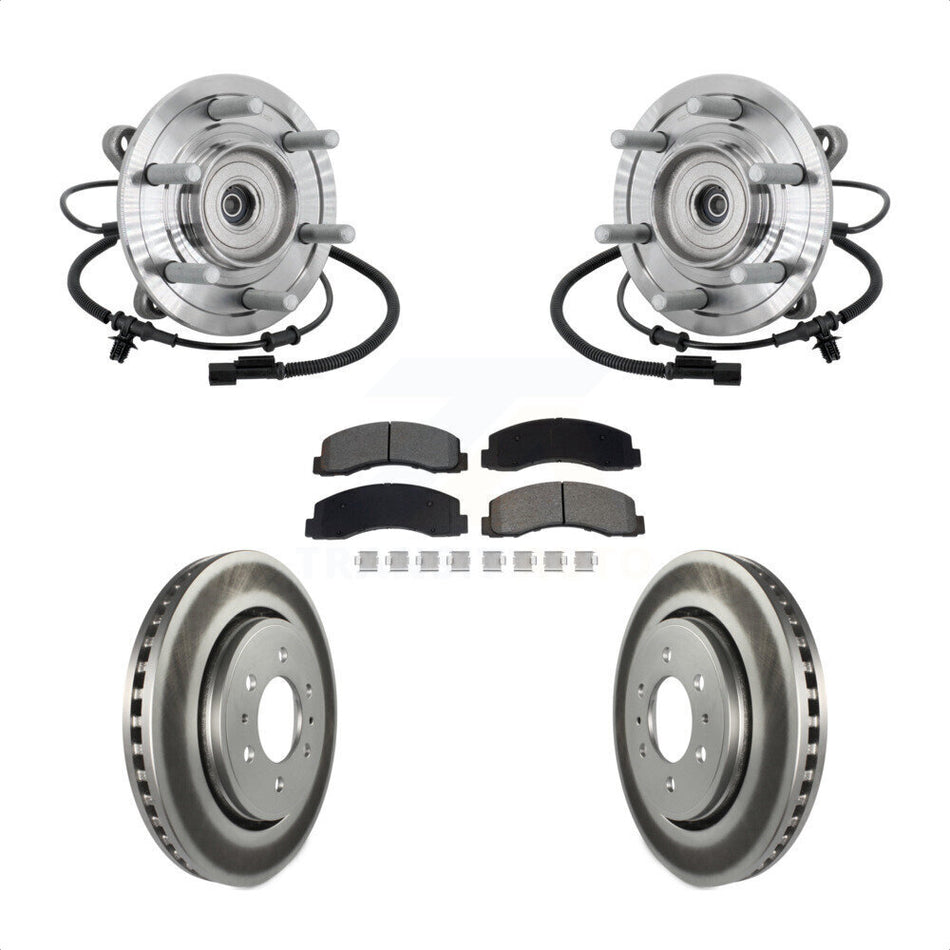 Front Hub Bearing Assembly Coated Brake Rotor And Pad Kit For 2018-2020 Ford F-150 Raptor KBB-133208