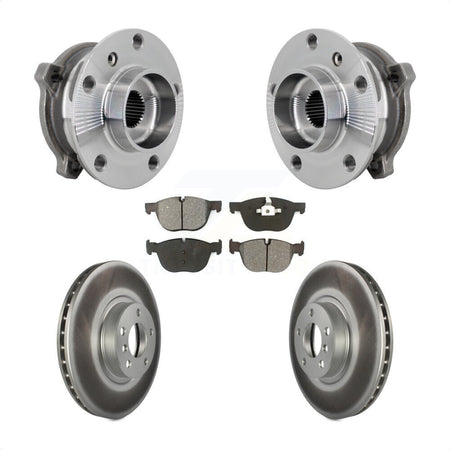 Front Hub Bearing Assembly Coated Brake Rotor And Pad Kit For BMW X5 X6 M12 x 1.25 Thread KBB-133218