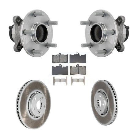 Front Hub Bearing Assembly Coated Disc Brake Rotor & Pad Kit For Lexus IS350 IS300 IS200t KBB-133233