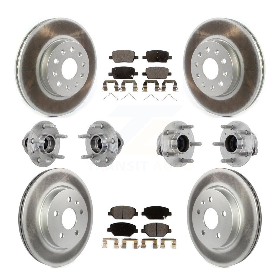 Front Rear Hub Bearings Coated Disc Brake Rotors And Pads Kit (10Pc) For Chevrolet Camaro KBB-133260