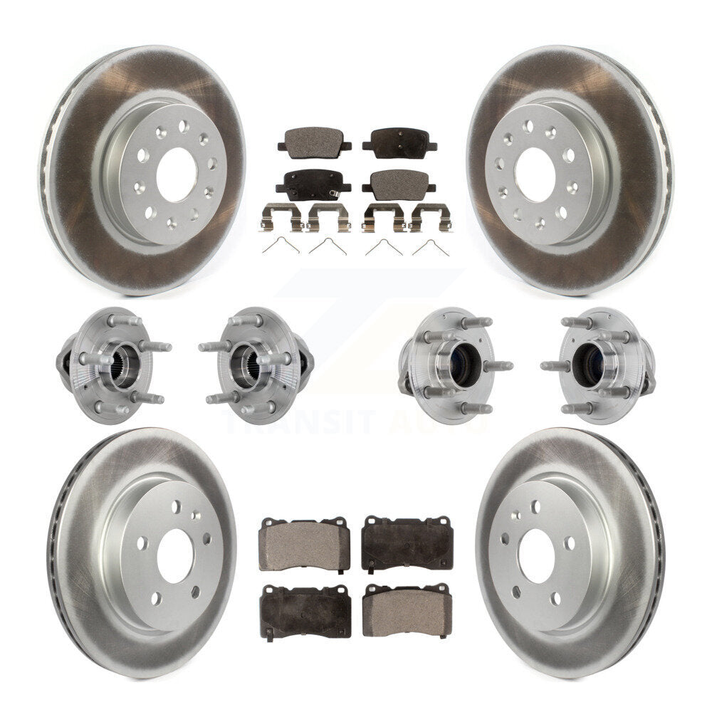 Front Rear Hub Bearing Coat Brake Rotor Pads Kit (10Pc) For Chevrolet Camaro Cadillac CT6 KBB-133261