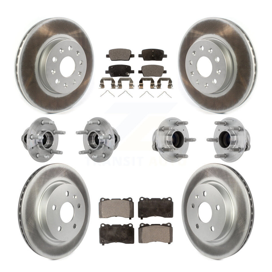 Front Rear Hub Bearing Coat Brake Rotor Pads Kit (10Pc) For Chevrolet Camaro Cadillac CT6 KBB-133261