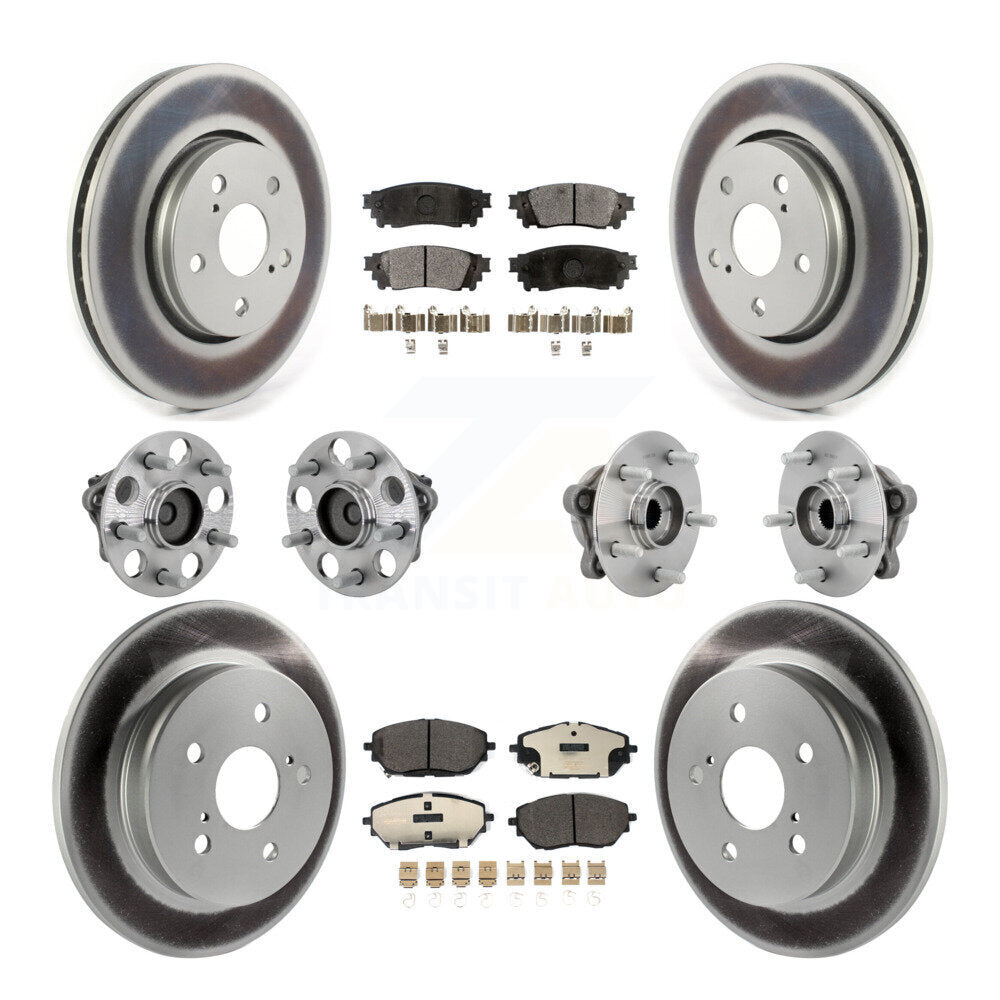 Front Rear Hub Bearing Coated Disc Brake Rotor And Ceramic Pad Kit (10Pc) For Toyota C-HR KBB-133266
