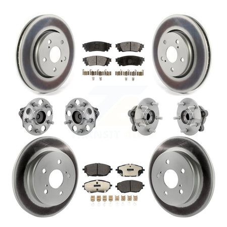 Front Rear Hub Bearing Coated Disc Brake Rotor And Ceramic Pad Kit (10Pc) For Toyota C-HR KBB-133266