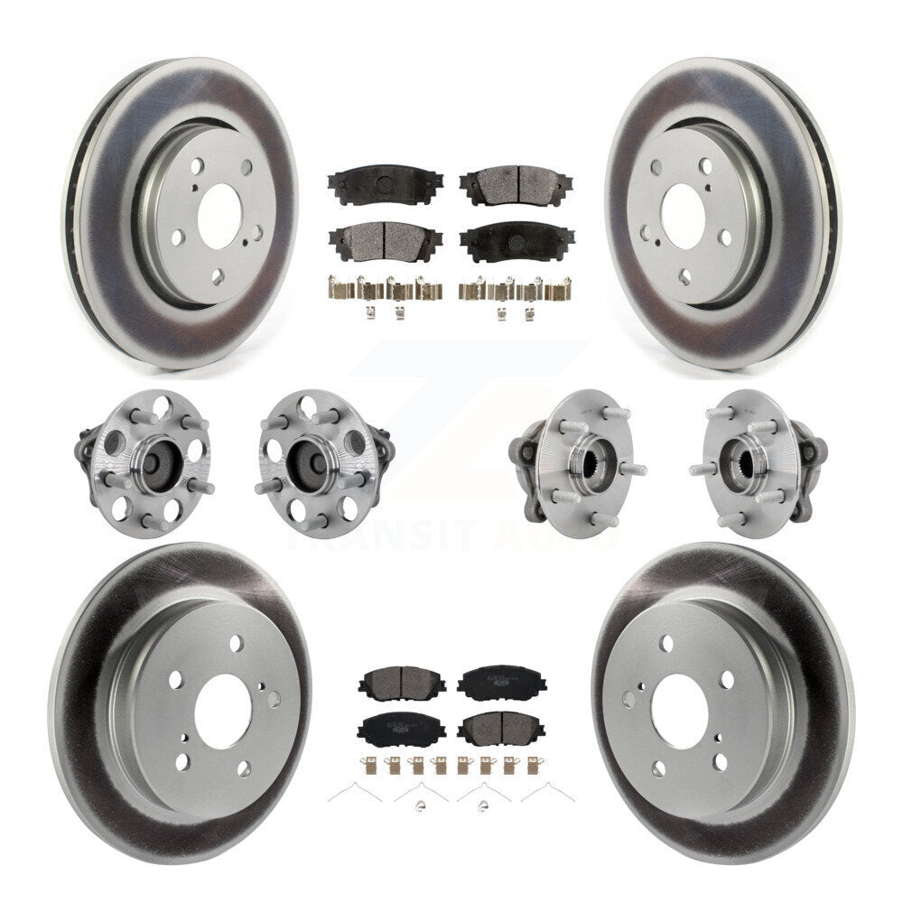 Front Rear Hub Bearing Coated Disc Brake Rotor And Ceramic Pad Kit (10Pc) For Toyota C-HR KBB-133267