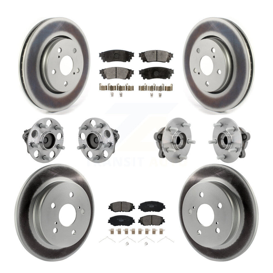 Front Rear Hub Bearing Coated Disc Brake Rotor And Ceramic Pad Kit (10Pc) For Toyota C-HR KBB-133267