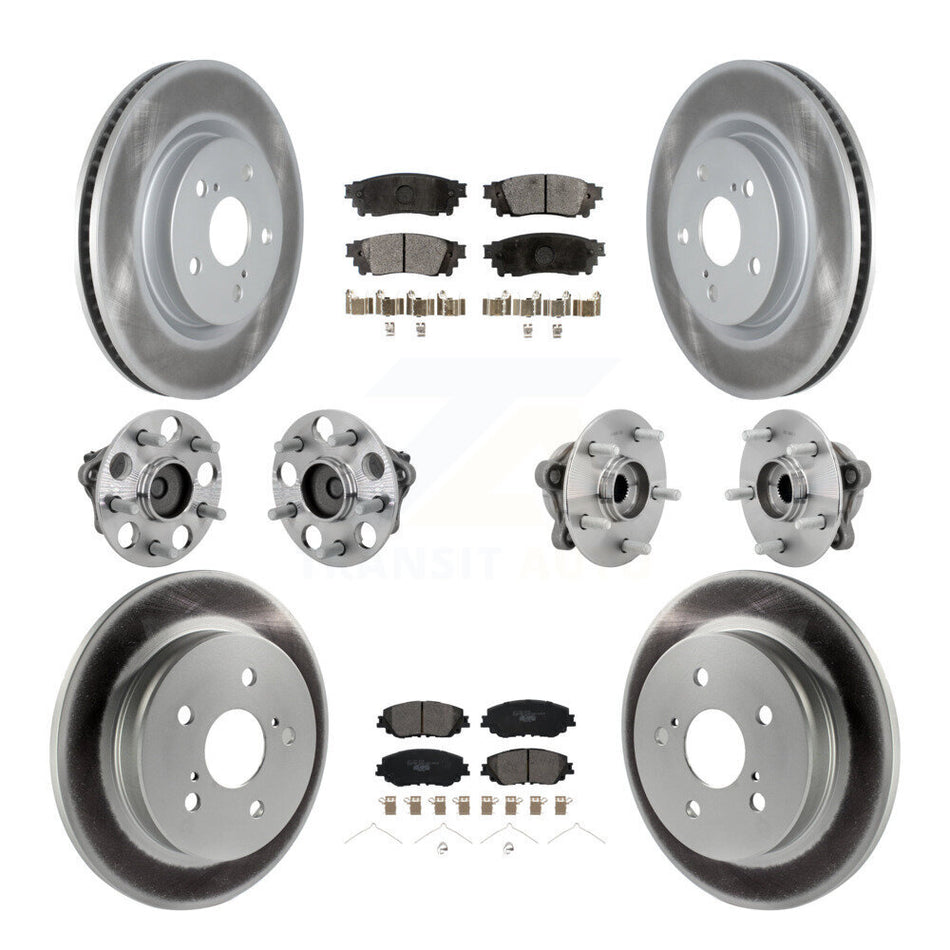 Front Rear Hub Bearing Coated Disc Brake Rotor And Ceramic Pad Kit (10Pc) For Toyota C-HR KBB-133268