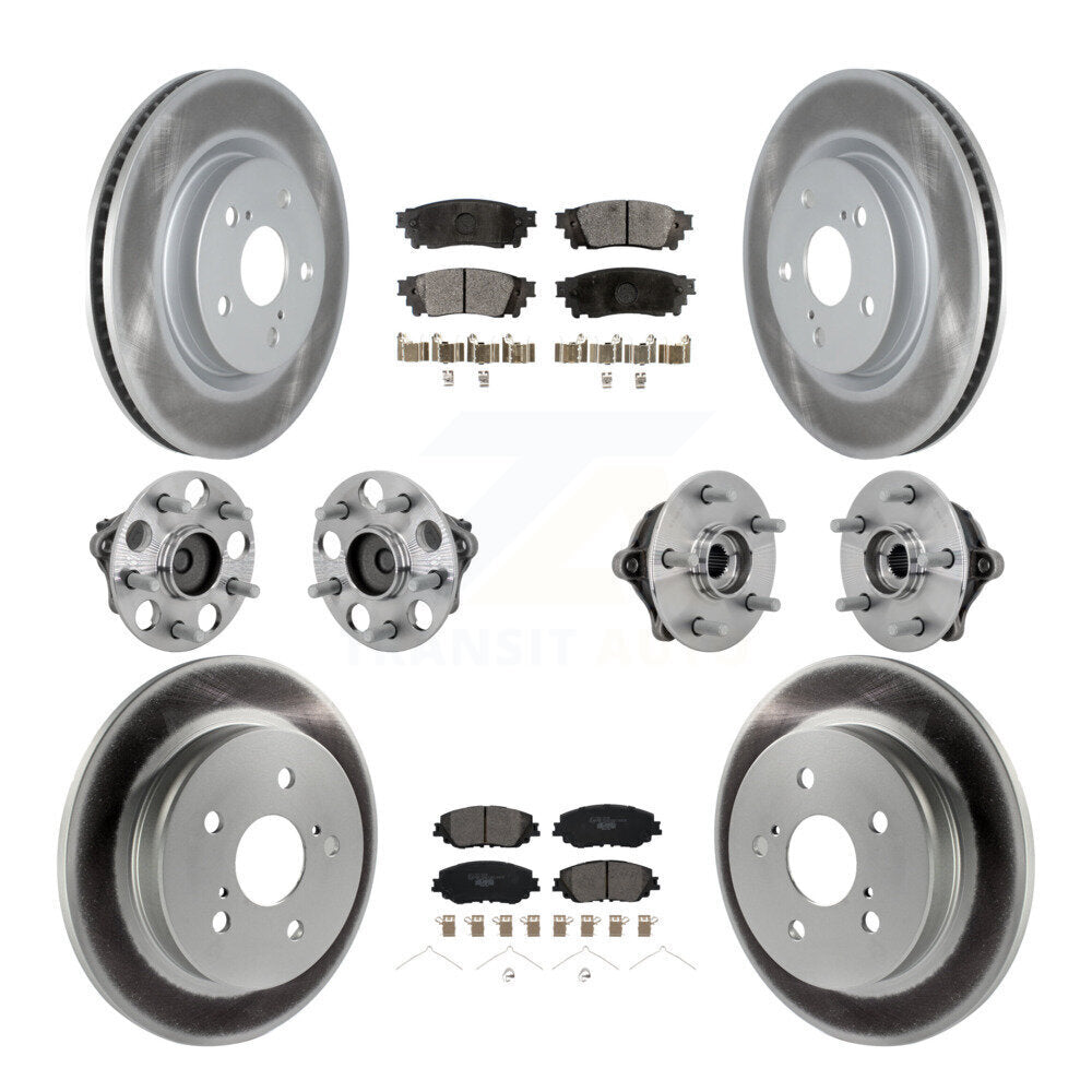Front Rear Hub Bearing Coated Disc Brake Rotor And Ceramic Pad Kit (10Pc) For Toyota RAV4 KBB-133270