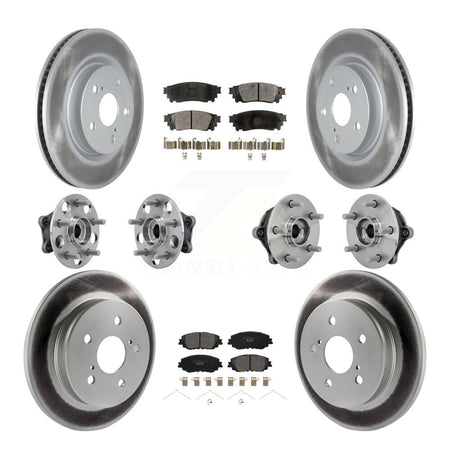 Front Rear Hub Bearing Coated Disc Brake Rotors And Pads Kit (10Pc) For Toyota RAV4 Venza KBB-133271