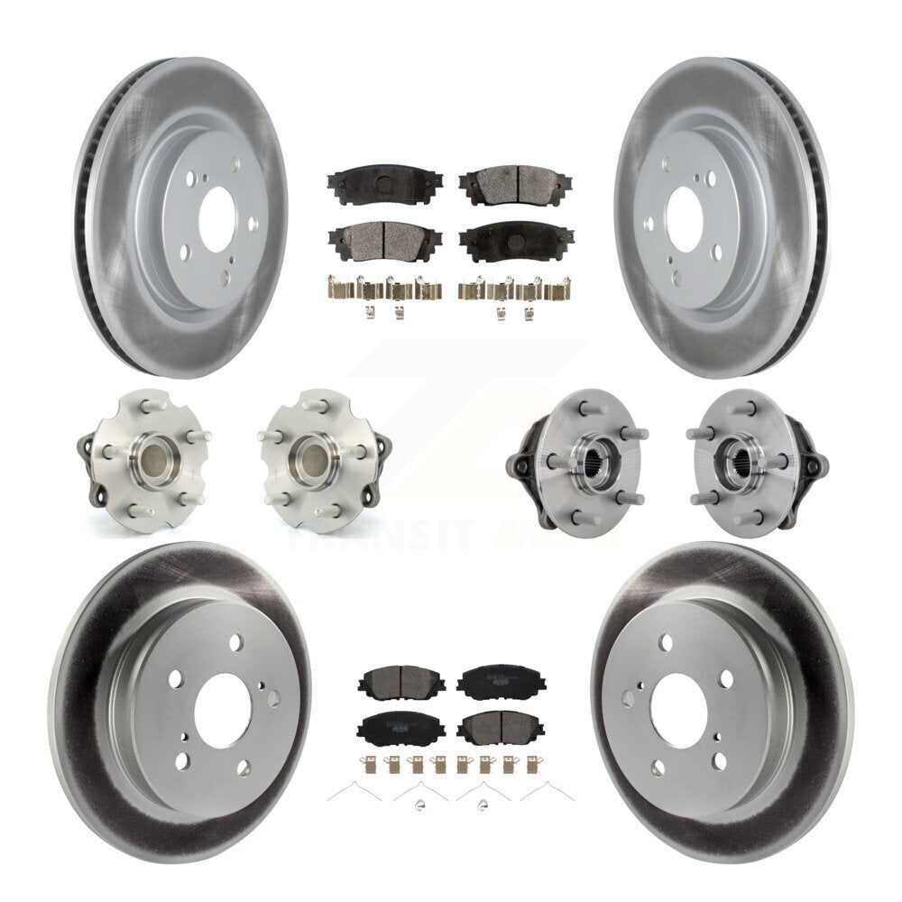 Front Rear Hub Bearing Coated Disc Brake Rotor And Ceramic Pad Kit (10Pc) For Toyota RAV4 KBB-133273