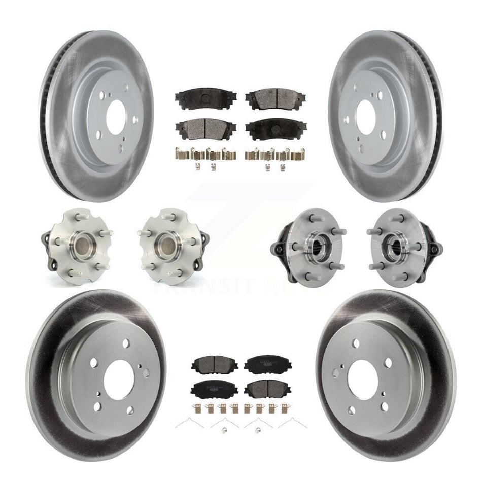 Front Rear Hub Bearing Coated Disc Brake Rotor And Ceramic Pad Kit (10Pc) For Toyota RAV4 KBB-133273