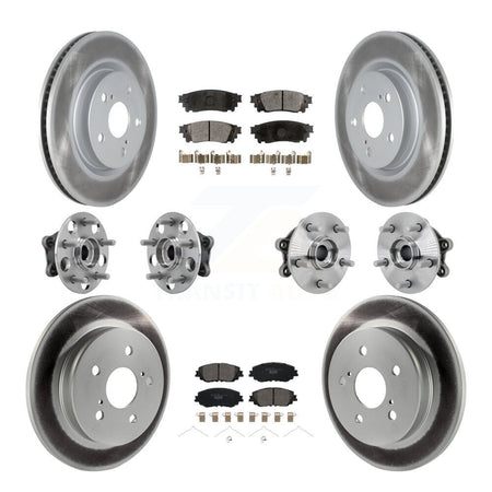 Front Rear Hub Bearing Coated Disc Brake Rotor And Ceramic Pad Kit (10Pc) For Toyota RAV4 KBB-133274
