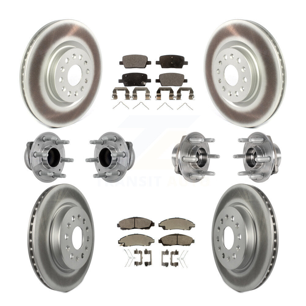 Front Rear Hub Bearing Coat Brake Rotor Pad Kit (10Pc) For Cadillac XT5 Buick Enclave XT6 KBB-133280